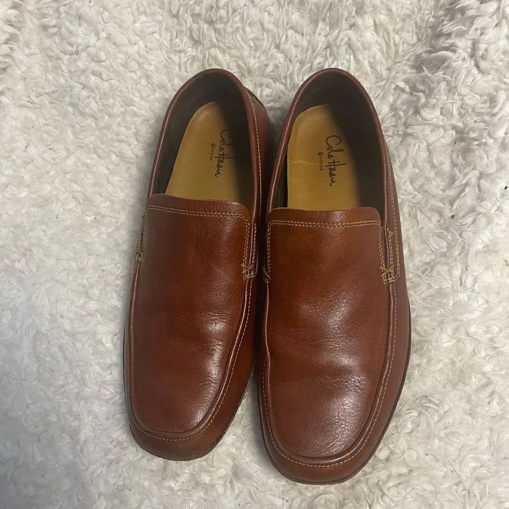 Cole Haan NikeAir Mens Brown Leather Slip On Casual Business Loafer SZ10M